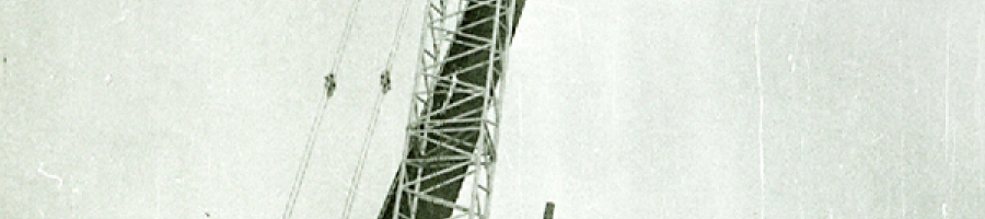 Hradec Králové - installation of floodlighting towers (lollipops) in the All Sports Stadium (1976)