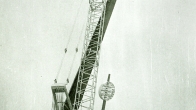 Hradec Králové - installation of floodlighting towers (lollipops) in the All Sports Stadium (1976)